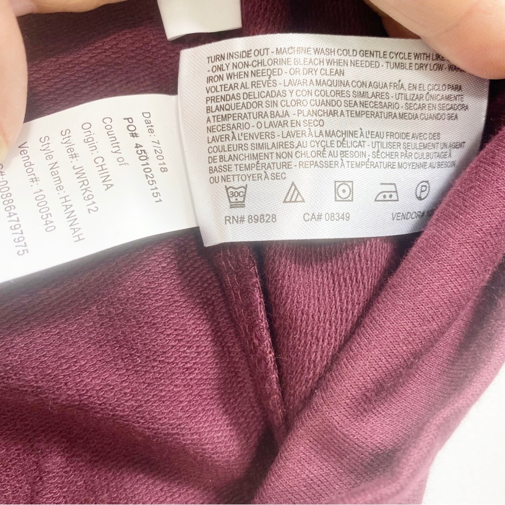 WILLIAM RAST Burgundy Long Sleeve Top Sweats Winter Jewel Neck Top Medium - Picture 12 of 13